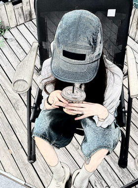 美潮原创Denim Camp Cap 水洗丹宁牛仔鸭舌帽棒球帽帽子 男女同款