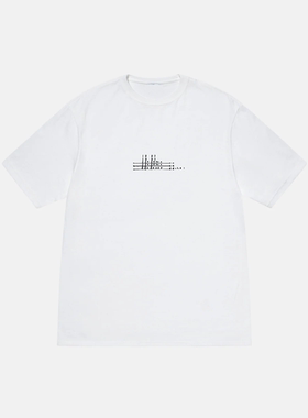 美潮原创24SS REFRACTED TEE 折射幻影英文logo印花圆筒短袖T恤