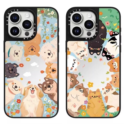 CASE定制版春日汪汪喵喵花园16Pro适用iPhone15ProMax苹果17promax情侣闺蜜MagSafe磁吸13手机壳12防摔11硬壳