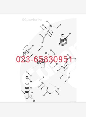 适配Cummins康明斯柴油发动机4964097燃油滤清器 燃油滤芯 挖掘机