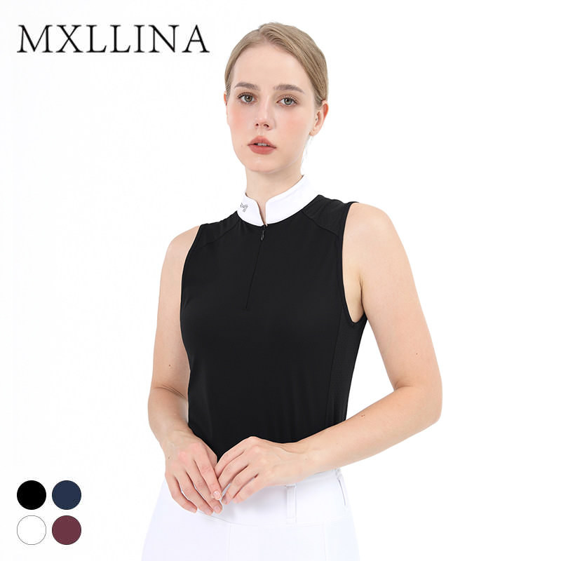 MXLLINA速干无袖马术拉链背心T恤