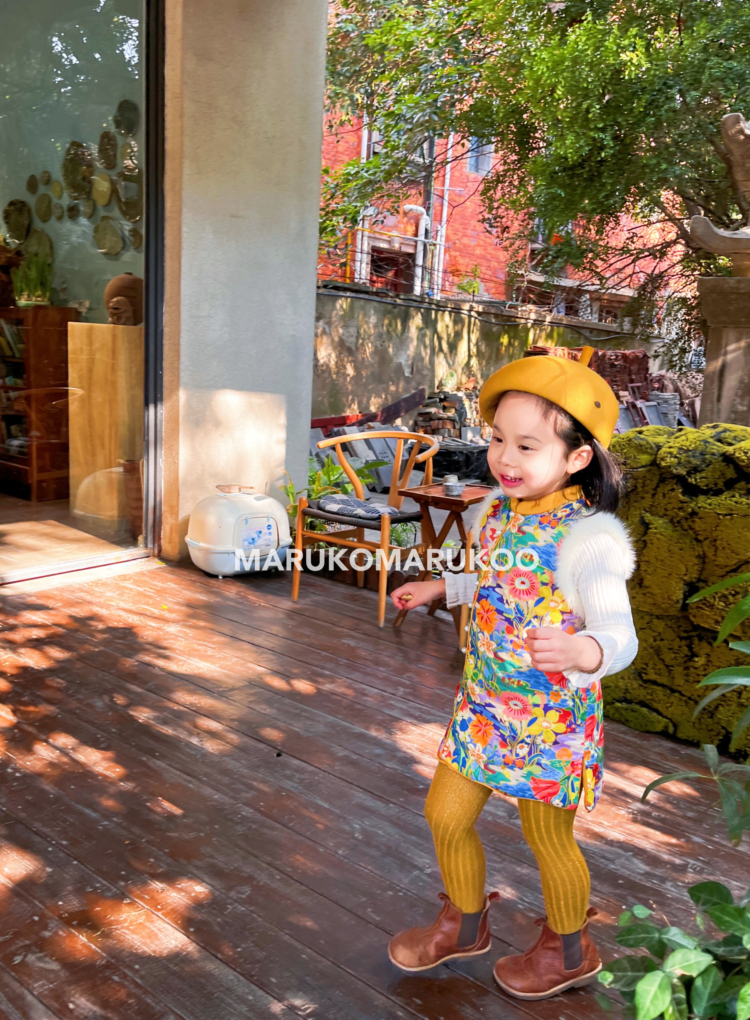 Marukomarukoo 碎花貂毛马甲旗袍裙花开富贵杜邦棉年服模特冬季 Marukomarukoo 淘优券