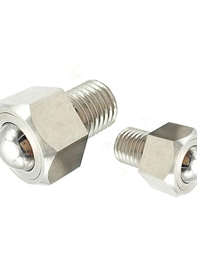 QDE02外六角钢珠滚轮BCHL5/6/8/10/12/16/20万向球滚动牛眼轴承