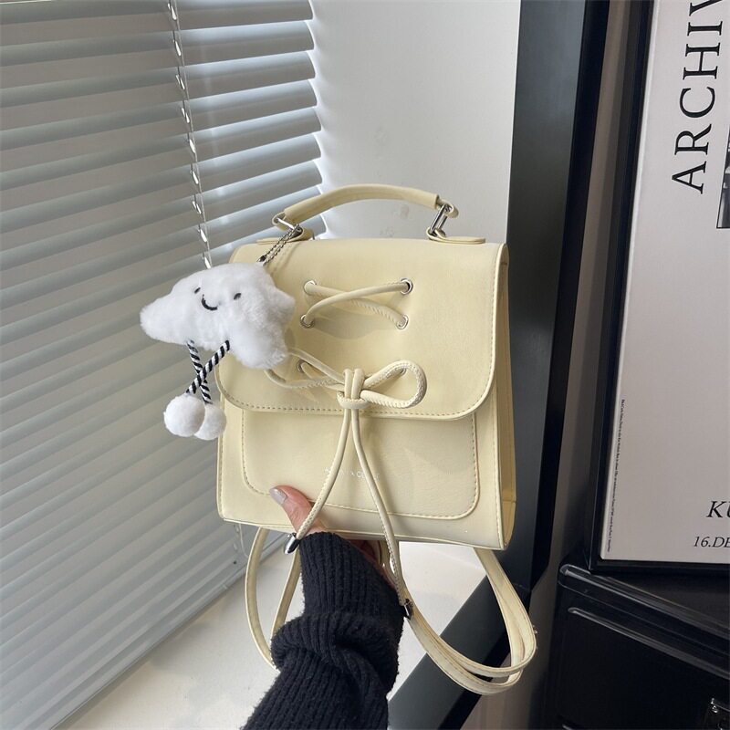 春夏简约时尚学院风双肩包新款多功能潮包包洋气感手提斜挎包女包