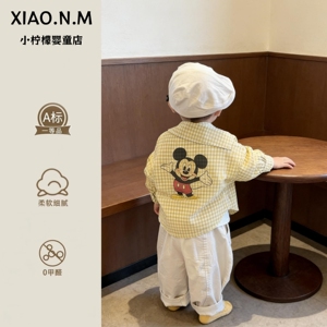 可爱宝宝超萌衣服韩版洋气男宝休闲百搭格子衬衫外套春装外穿潮服