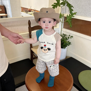 宝宝衣服夏装可爱超萌韩范休闲风无袖上衣夏季薄款洋气背心T周岁