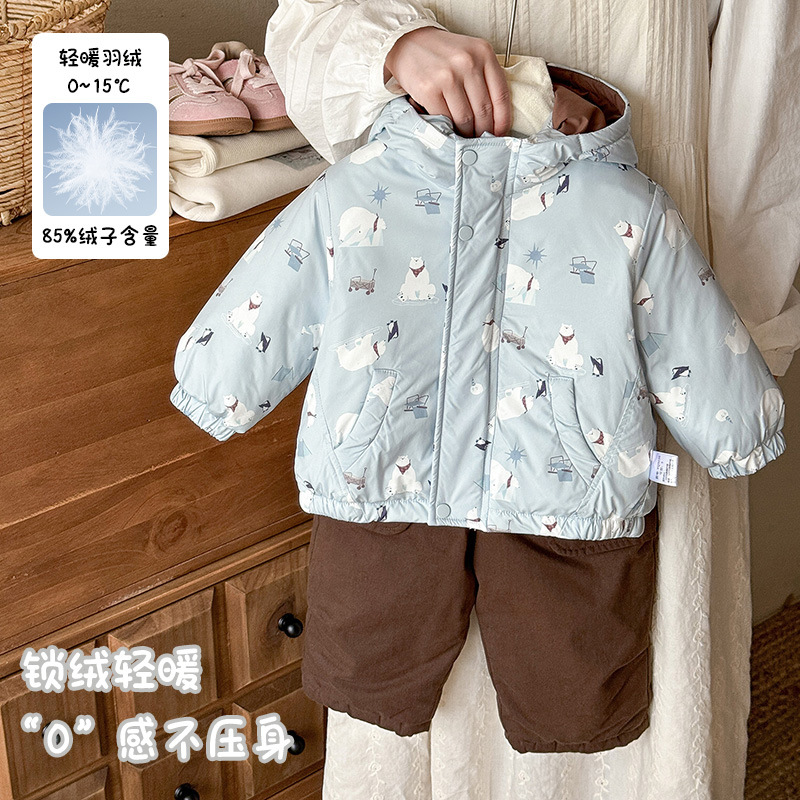 婴幼儿棉衣连帽外套冬款男女童三合一冲锋衣宝宝保暖羽绒内胆 a类