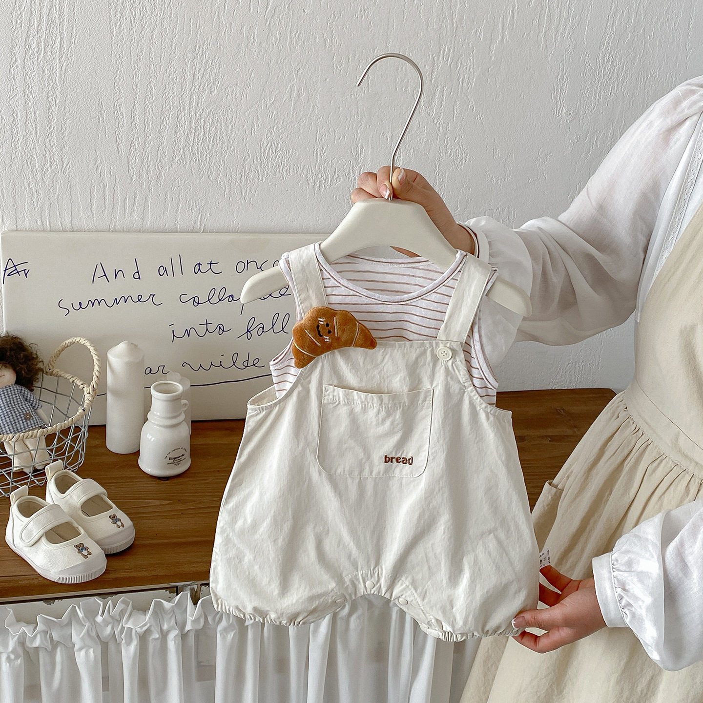 宝宝夏季衣服套装男宝洋气时髦背带连体裤背心T夏日穿搭满月百天