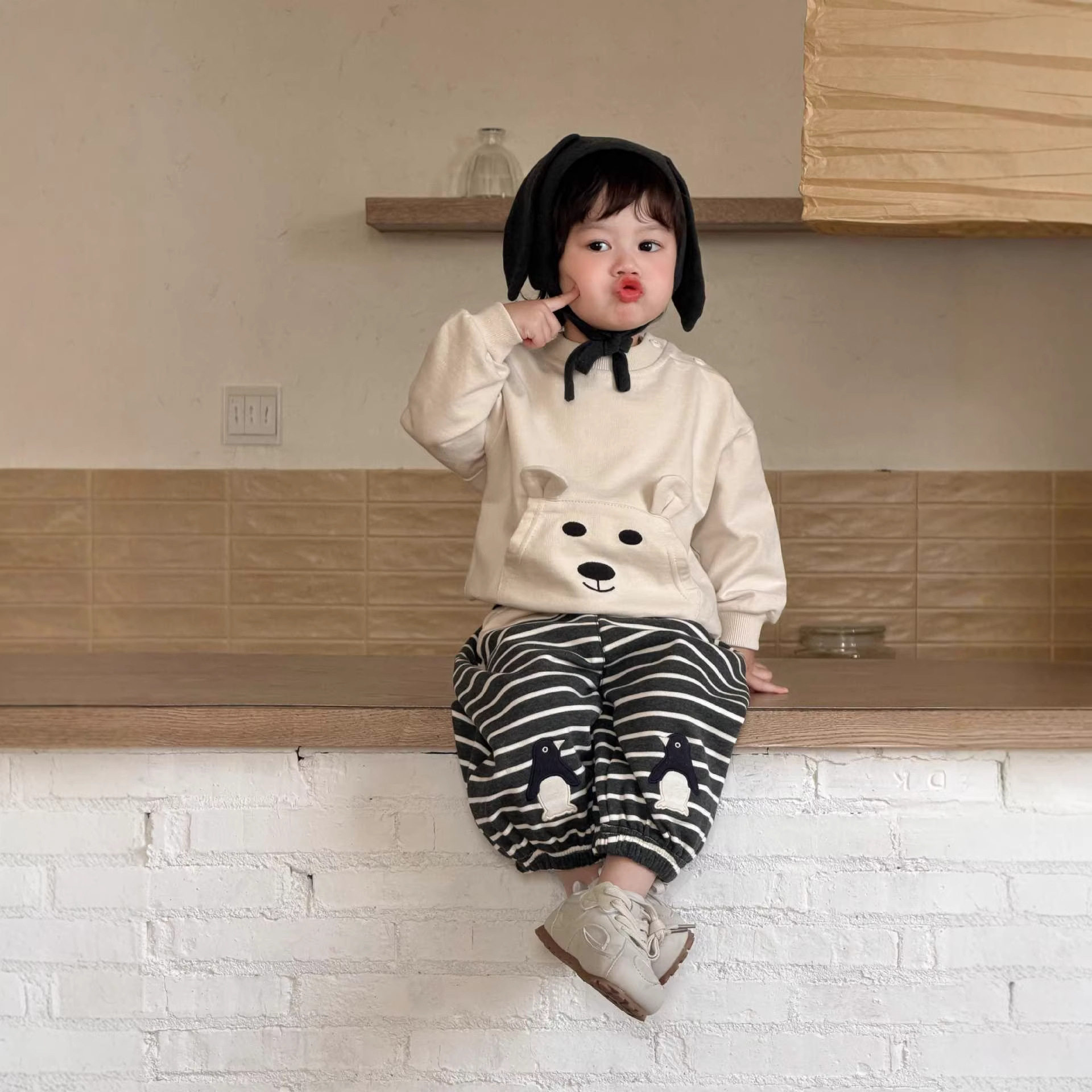 男宝周岁套装超萌韩系婴儿衣服春装休闲卫衣卫裤分体可爱洋气新款