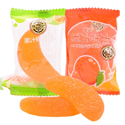 徐福记桔子味果汁橡皮糖大吉大利