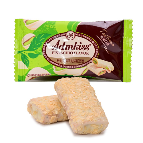 ADMkiss开心果味夹心涂层蛋卷