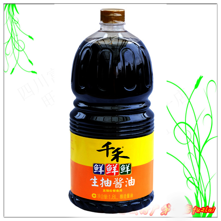 千禾鲜鲜鲜生抽酱油1.8l炒菜调味料非转基因脱脂大豆酿造酱油