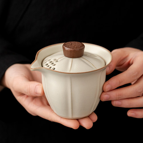 陶瓷盖碗茶杯一人家用高颜值