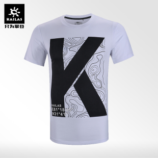 凯乐石户外运动男攀岩旅行短袖 10692 文化棉T恤大K印花KG10639