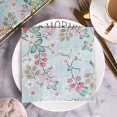 蝶骨巴特用纸50张盒装 Runlux高端三层印花纸巾 彩色餐巾纸婚庆纸