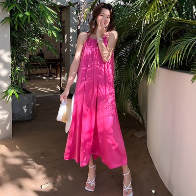 抹胸大露背度假沙滩裙长裙女夏季