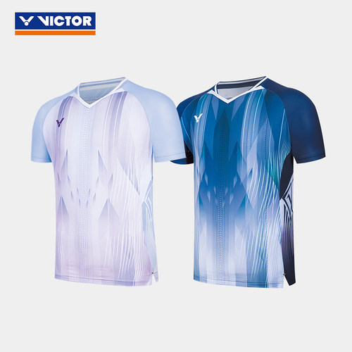 威克多VICTOR胜利羽毛球服男女款针织运动短袖T恤60002大赛服速干