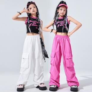 离别开出花浪漫樱花快乐崇拜幼儿童跳舞蹈衣服女生露脐表演出服装