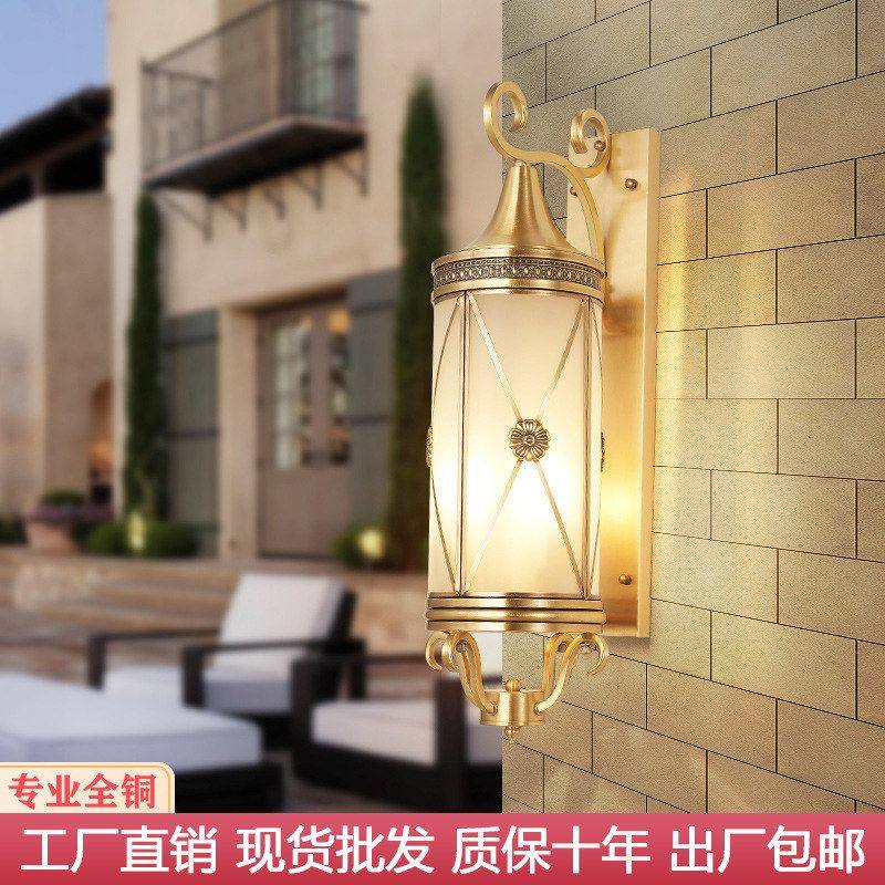 欧式阳台灯美式全铜户外壁灯防水壁灯LED过道门厅酒店别墅壁灯无