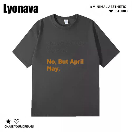 LyonavaCan February March April May双关pun英文纯棉短袖T恤男