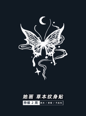 她画草本纹身贴蝴蝶纹身贴