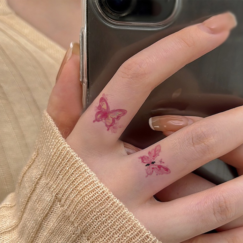 她画 手指小蝴蝶纹身贴防水持久女手腕贴纸可爱卡通图案2025新款,彩妆/香水/美妆工具,化妆/美容工具,淘宝优惠券,粉丝福利购,淘宝优惠卷