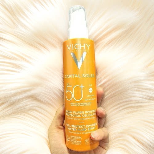 法国本土Vichy薇姿SPF50+成人防晒喷雾200ml全身防水防汗修护军训