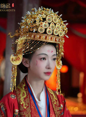 吴谨言同款凤冠御廷谣孟廷辉大婚头饰唐代新娘婚礼凤冠萧皇后凤冠