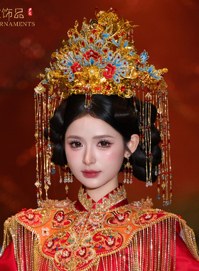 奢华新娘凤冠头饰秀禾服发冠汉服婚服头冠结婚发饰品中式婚礼高端