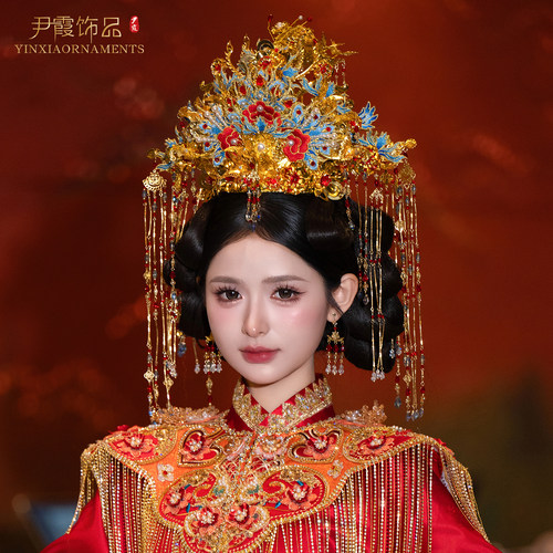 奢华新娘凤冠头饰秀禾服发冠汉服婚服头冠结婚发饰品中式婚礼高端