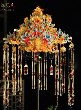 大凤冠新娘饰品秀禾服头饰汉服发饰结婚发冠明制婚服配饰新款重工