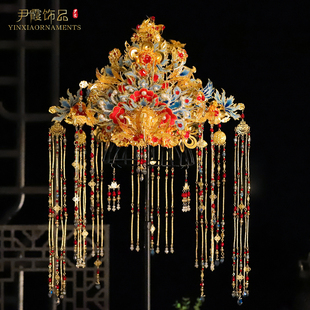 大凤冠新娘饰品秀禾服头饰汉服发饰结婚发冠明制婚服配饰新款重工