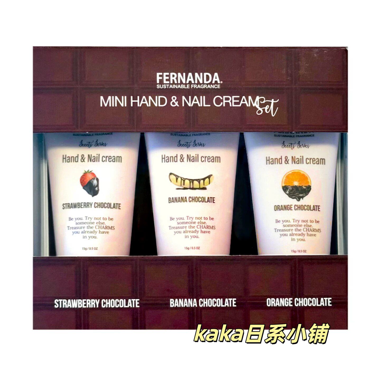 限定水果巧克力！日本fernanda保湿香氛护手霜草莓/香蕉/橙子