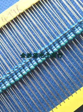 1/4W金属膜电阻 499欧 499R 1% 0.499K 0.25W五色环电阻(100只)