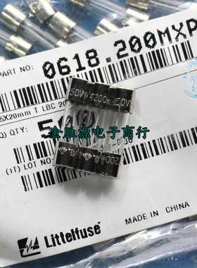 美国玻璃保险丝T200MA 250V 5x20 0618.200MXP 200MA 慢熔 原装