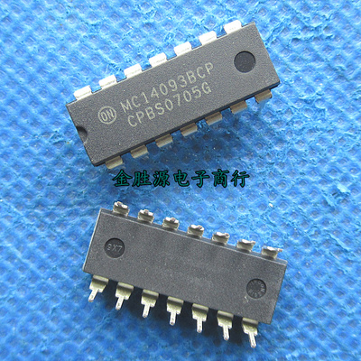 直插逻辑芯片 IC MC14093 MC14093BCP DIP-14 施密特触发器 原装