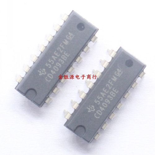 逻辑芯片IC CD4093BE CD4093 DIP-14 四路2输入与非施密特触发器