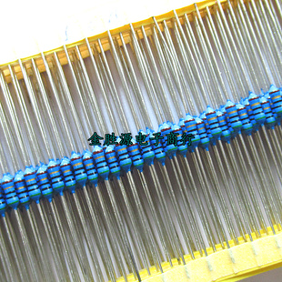 1/4W金属膜电阻 50R 500欧 5000R 5K 50K 500K 1% 0.25W色环100只