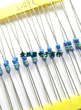 1/4W金属膜电阻0.25W 2.49K 2490欧 2490R0.1%千分之一高精度50只
