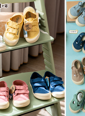 西班牙igor 24SS儿童男女宝宝魔术贴帆布鞋一脚蹬布鞋小白鞋童鞋