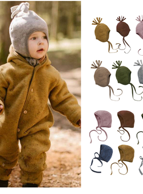 1件9折德国Engel23秋冬新款婴幼儿童宝宝纯羊毛纯色保暖胎帽软糯