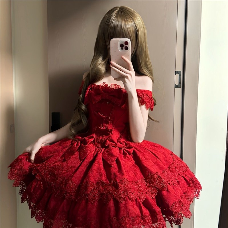 花嫁洋装甜美jsk吊带洛丽塔图片