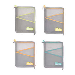 麦思考L型网纱科目分类袋分层透明小学生拉链试卷袋立体加宽收纳