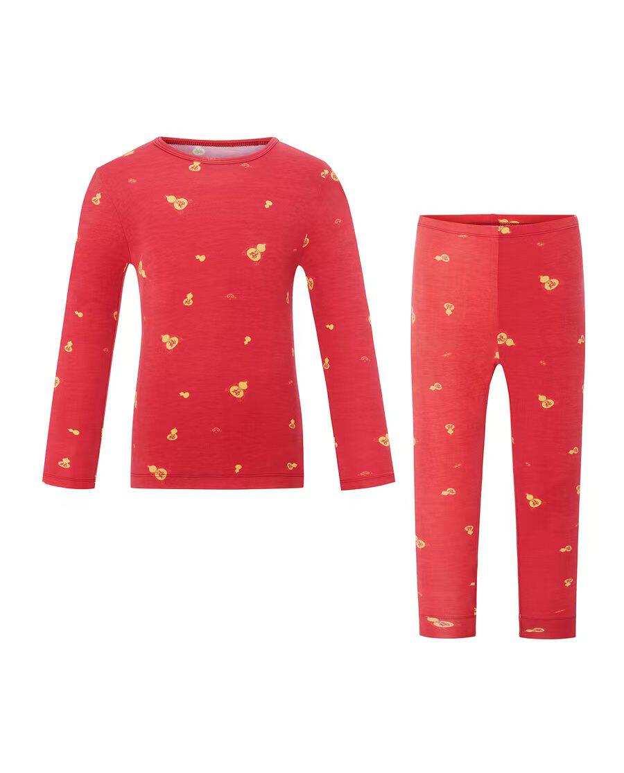 爱慕儿童 男女同款满印葫芦秋衣秋裤套装 原660