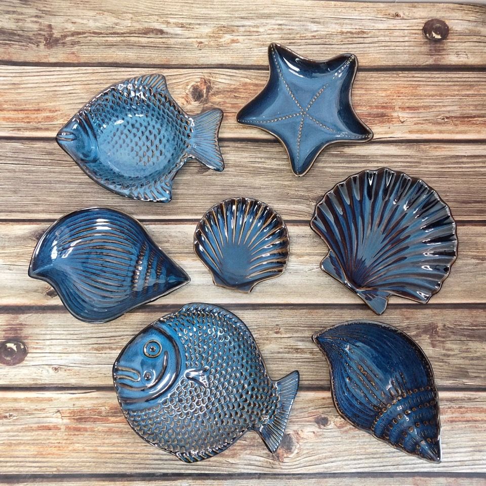 复古陶瓷盘子菜盘家用菜碟子水果盘子窑变餐盘微瑕疵