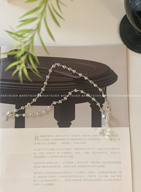 精致款CH透明银扣小熊项链吊坠浅银ch桃心lian
