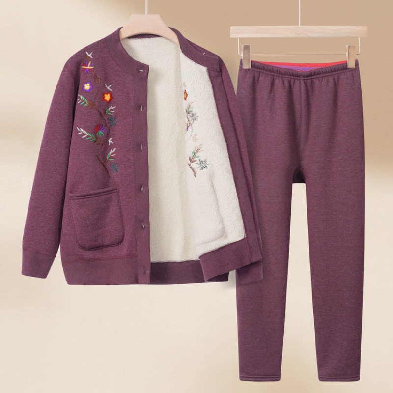 奶奶秋冬新款套装女老年人保暖两件套妈妈洋气加绒加厚外套老太太,女装/女士精品,中老年女装,淘宝优惠券,粉丝福利购,淘宝优惠卷