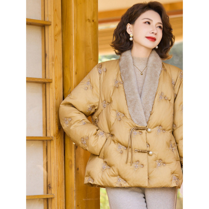 冬季妈妈羽绒服外套保暖时尚女装中老年女国风气质防寒鸭绒服上衣,女装/女士精品,羽绒服,淘宝优惠券,粉丝福利购,淘宝优惠卷