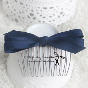 别刘海发梳插梳十齿发插发叉小刘海梳 韩式 手工蝴蝶结发饰热卖 经典