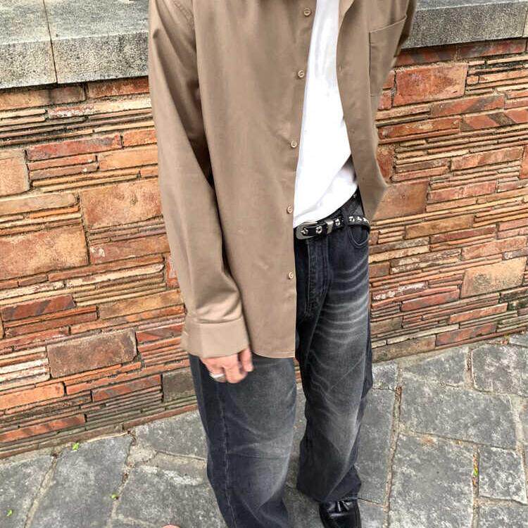 Addressunknow老钱风静奢抗皱纯色衬衫长袖禁欲系高级感痞帅衬衣